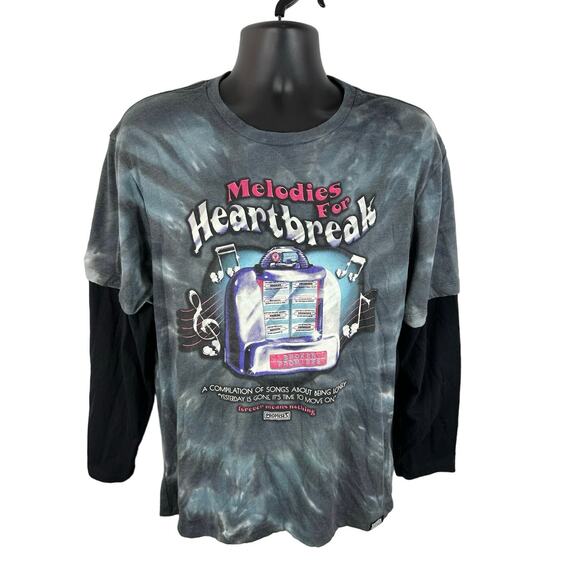 Broken Promises Y2K Skateboarding Graphic Tee Melodies for Heartbreak Size Med - Picture 1 of 10